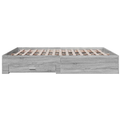 vidaXL Bed Frame with Drawers without Mattress Grey Sonoma 200x200 cm 5