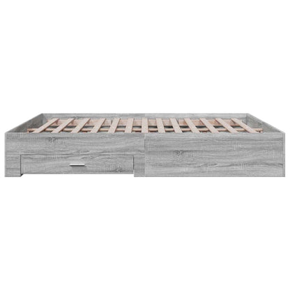 vidaXL Bed Frame with Drawers without Mattress Grey Sonoma 180x200 cm Super King 5