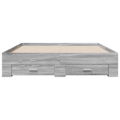 vidaXL Bed Frame with Drawers without Mattress Grey Sonoma 160x200 cm 4