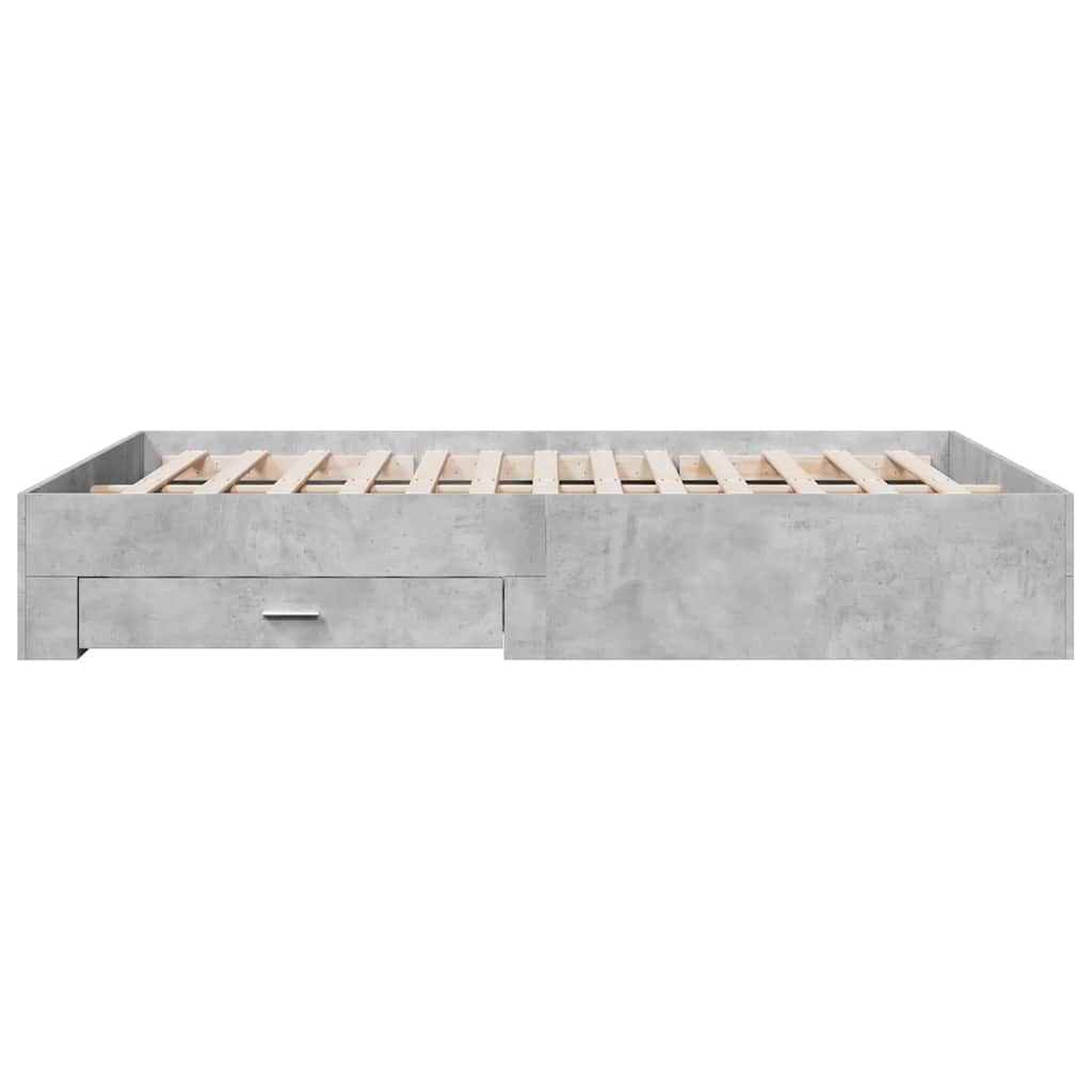 vidaXL Bed Frame with Drawers without Mattress Concrete Grey 150x200cm 6
