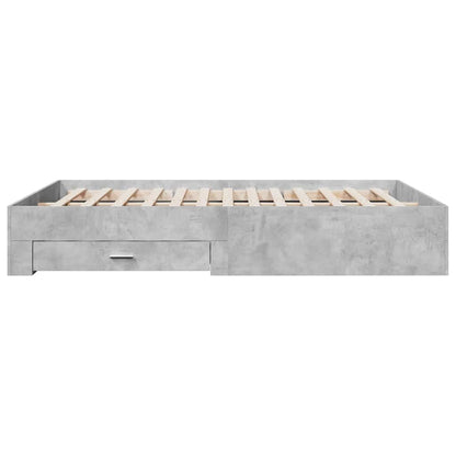 vidaXL Bed Frame with Drawers without Mattress Concrete Grey 150x200cm 6