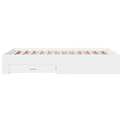 Bed Frame with Drawers without Mattress 140x190 cm White
