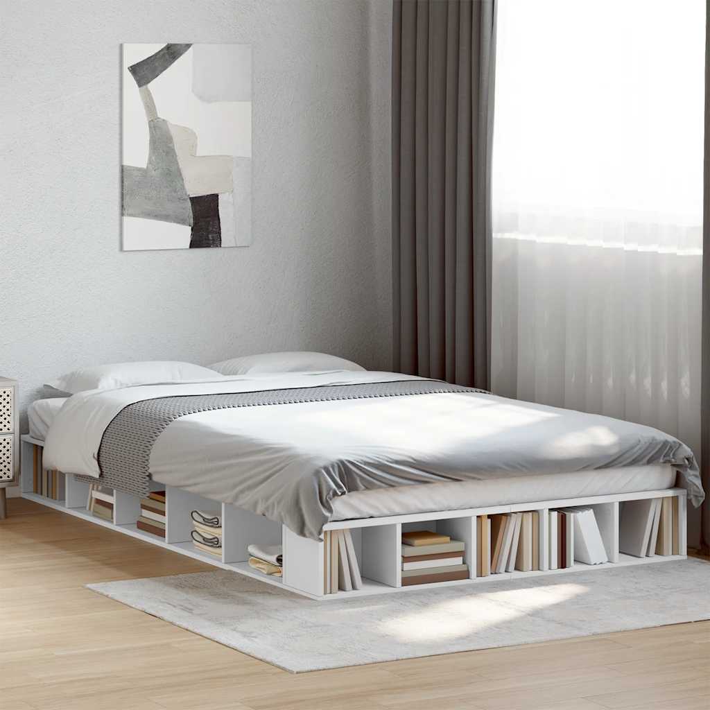 Bed Frame without Mattress Length 190 cm White 135 cm