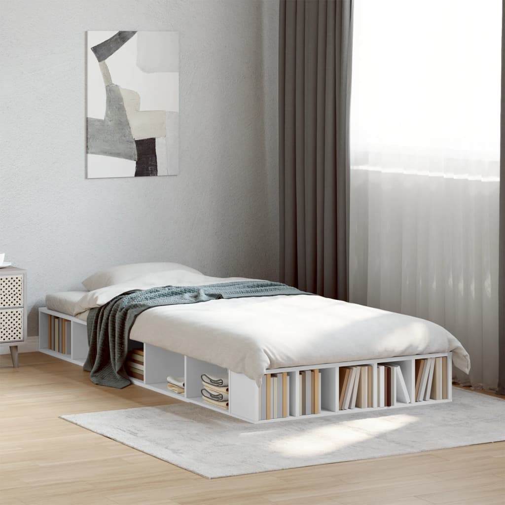 Bed Frame without Mattress Length 190 cm White 90 cm