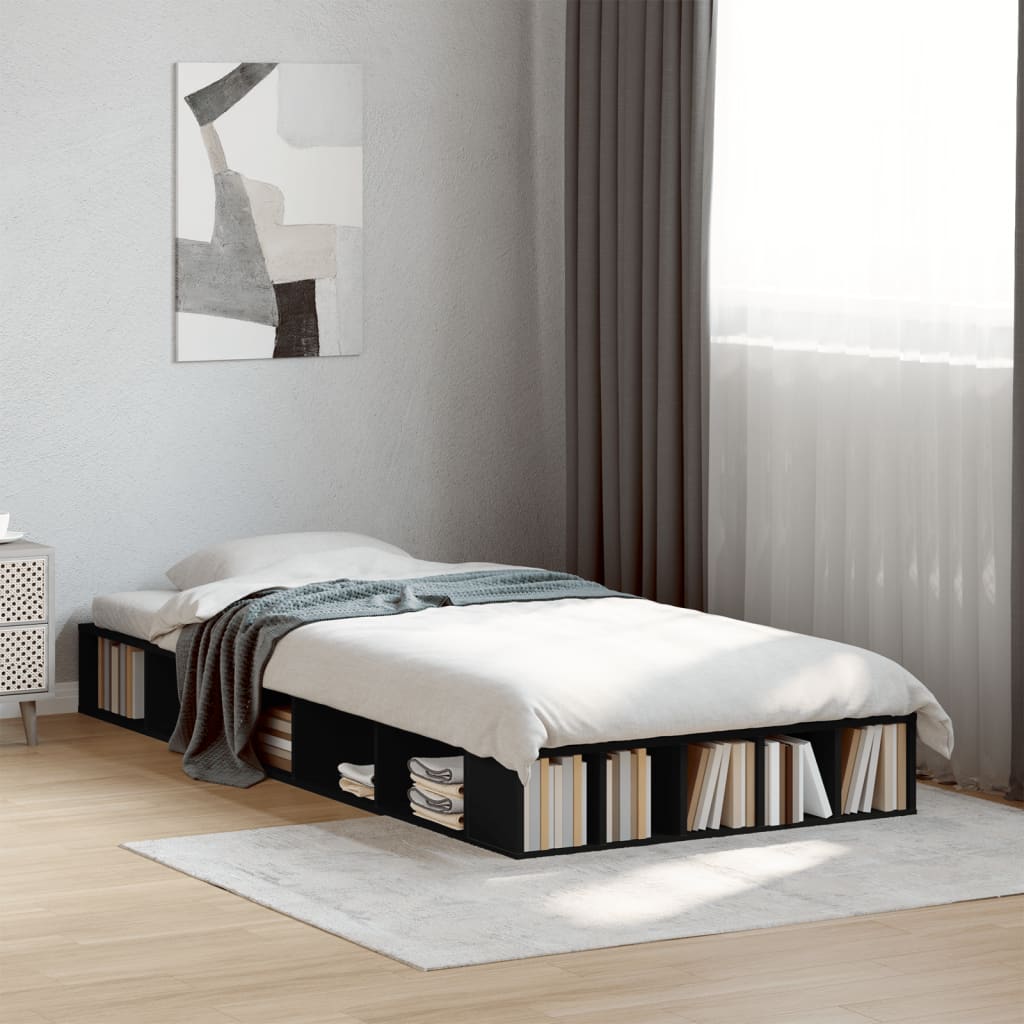 Bed Frame without Mattress Length 190 cm Black 75 cm