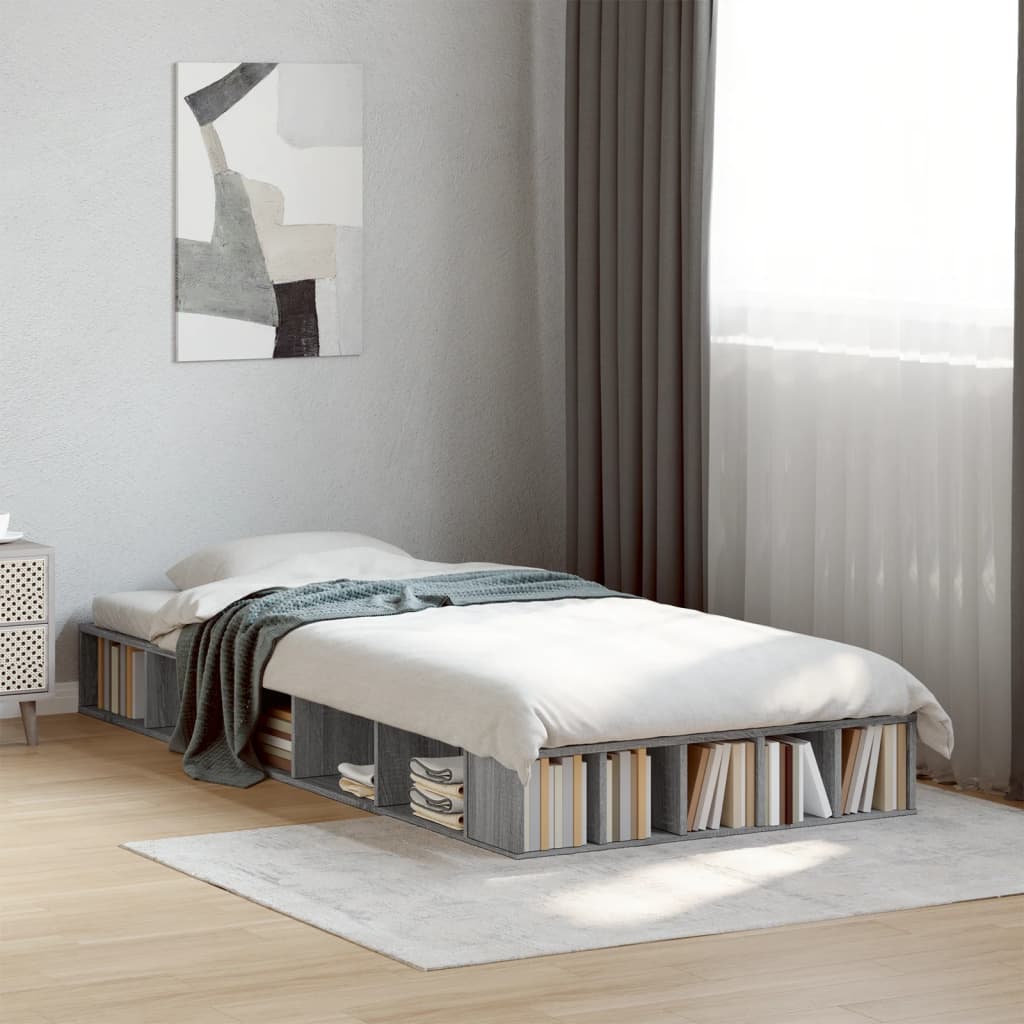 Bed Frame without Mattress Length 190 cm Grey sonoma 75 cm