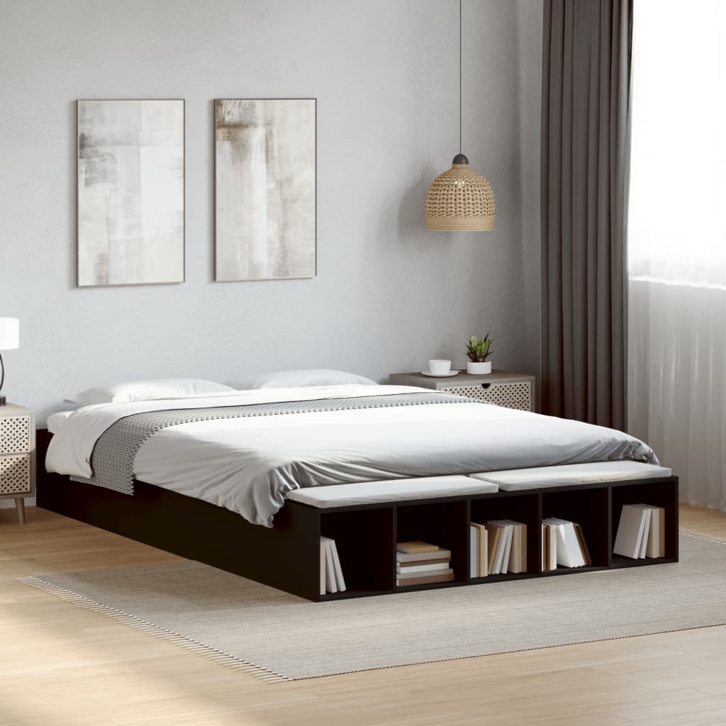 Bed Frame without Mattress 150x200 cm Black