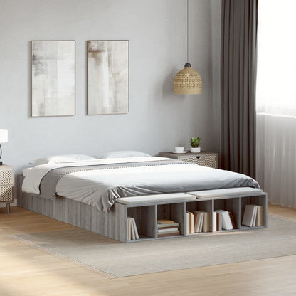 Bed Frame without Mattress 120x200 cm Grey sonoma