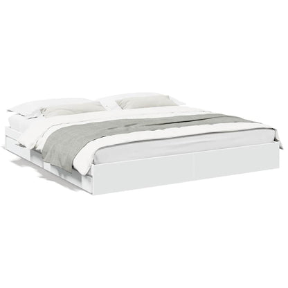 vidaXL Bed Frame with Drawers without Mattress White 200x200 cm 2