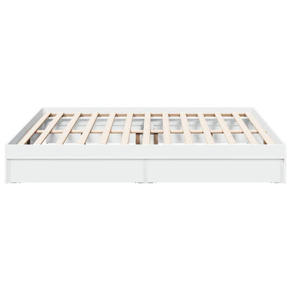 vidaXL Bed Frame with Drawers without Mattress White 200x200 cm 5