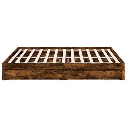 vidaXL Bed Frame with Drawers without Mattress Smoked Oak 200x200 cm 5