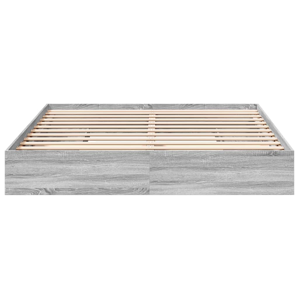 vidaXL Bed Frame with Drawers without Mattress Grey Sonoma 200x200 cm 4