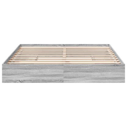 vidaXL Bed Frame with Drawers without Mattress Grey Sonoma 200x200 cm 4
