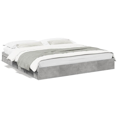 vidaXL Bed Frame with Drawers without Mattress Concrete Grey 180x200 cm Super King 2