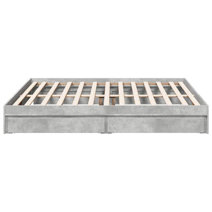 vidaXL Bed Frame with Drawers without Mattress Concrete Grey 180x200 cm Super King 5