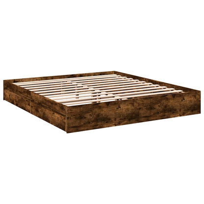vidaXL Bed Frame with Drawers without Mattress Smoked Oak 180x200 cm Super King 3