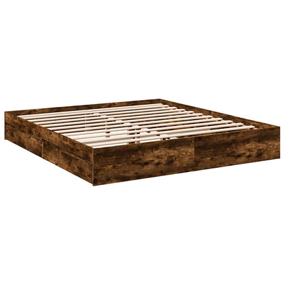 vidaXL Bed Frame with Drawers without Mattress Smoked Oak 180x200 cm Super King 6