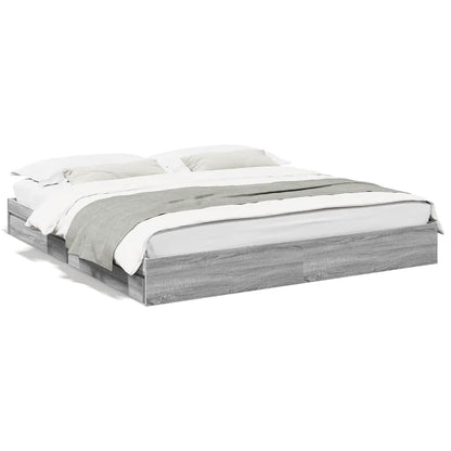 vidaXL Bed Frame with Drawers without Mattress Grey Sonoma 180x200 cm Super King 2