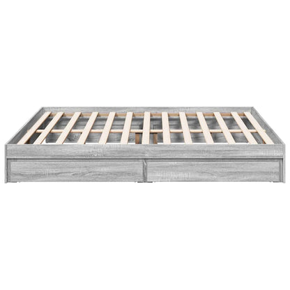 vidaXL Bed Frame with Drawers without Mattress Grey Sonoma 180x200 cm Super King 5