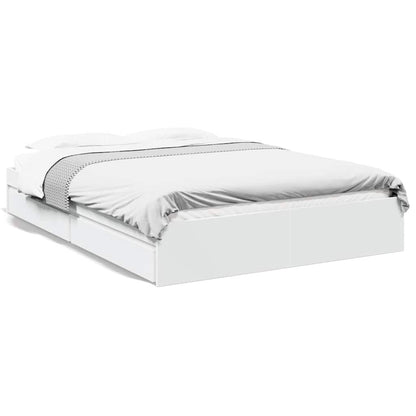 vidaXL Bed Frame with Drawers without Mattress White 160x200 cm 2