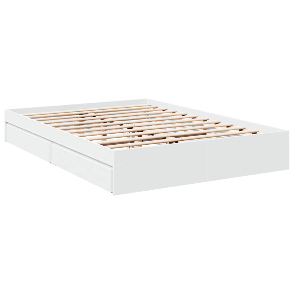 vidaXL Bed Frame with Drawers without Mattress White 160x200 cm 3