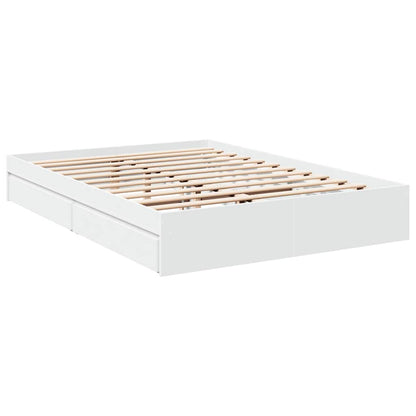 vidaXL Bed Frame with Drawers without Mattress White 160x200 cm 3
