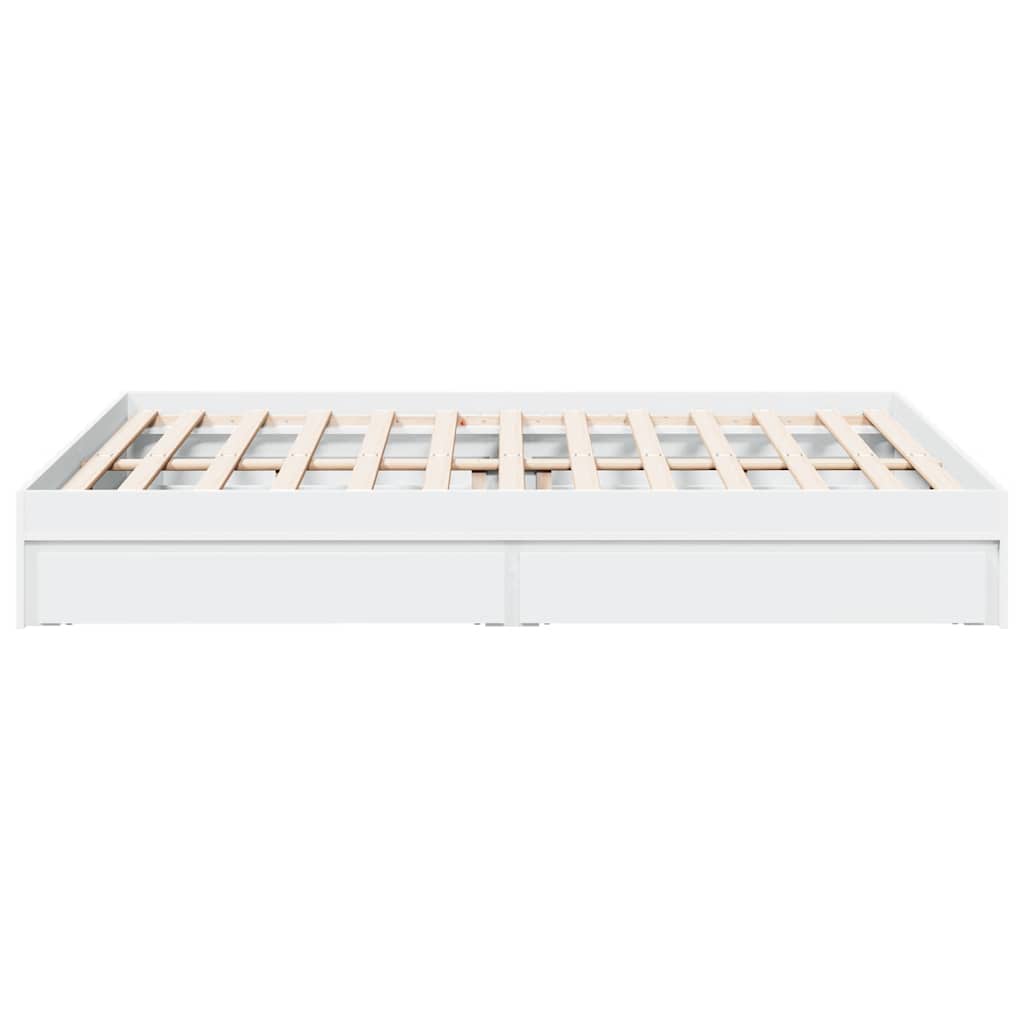 vidaXL Bed Frame with Drawers without Mattress White 160x200 cm 5