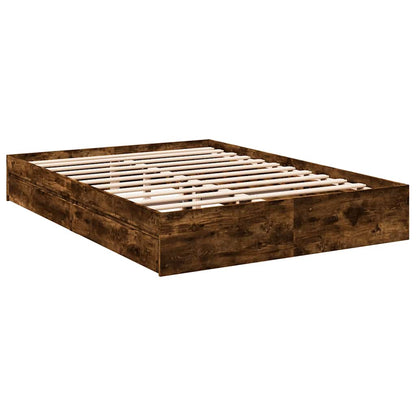 vidaXL Bed Frame with Drawers without Mattress Smoked Oak 160x200 cm 3