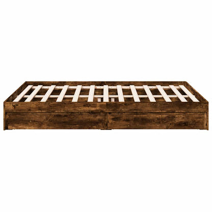 vidaXL Bed Frame with Drawers without Mattress Smoked Oak 160x200 cm 5