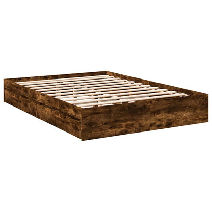vidaXL Bed Frame with Drawers without Mattress Smoked Oak 160x200 cm 6