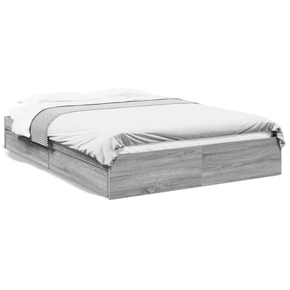 vidaXL Bed Frame with Drawers without Mattress Grey Sonoma 160x200 cm 2