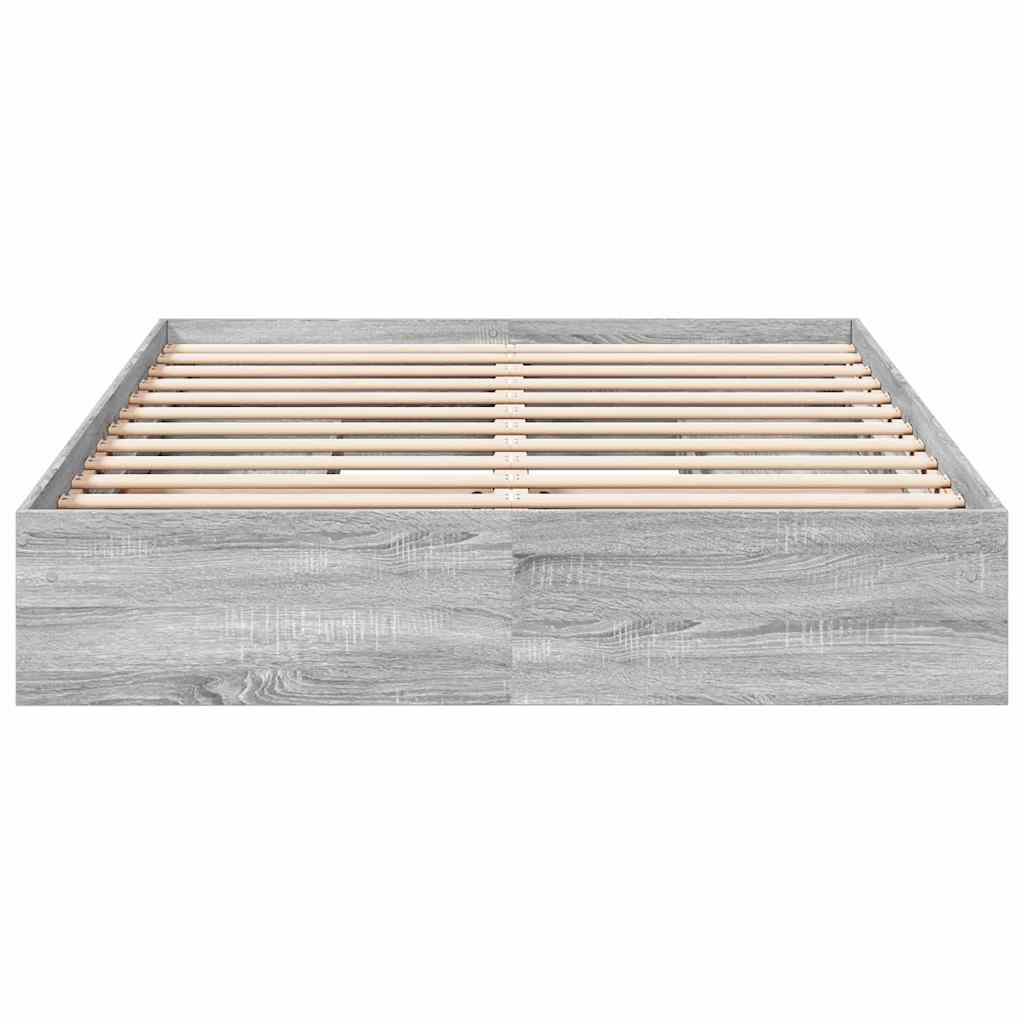vidaXL Bed Frame with Drawers without Mattress Grey Sonoma 160x200 cm 4