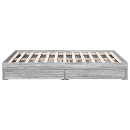 vidaXL Bed Frame with Drawers without Mattress Grey Sonoma 160x200 cm 5