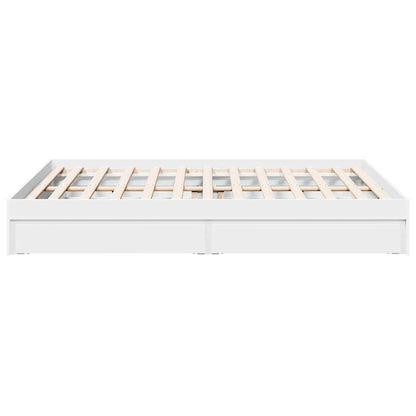 vidaXL Bed Frame with Drawers without Mattress White 150x200 cm King Size 5