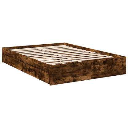 vidaXL Bed Frame with Drawers without Mattress Smoked Oak 140x200 cm 3