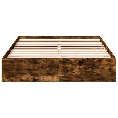 vidaXL Bed Frame with Drawers without Mattress Smoked Oak 140x200 cm 4