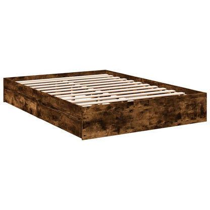vidaXL Bed Frame with Drawers without Mattress Smoked Oak 140x200 cm 6
