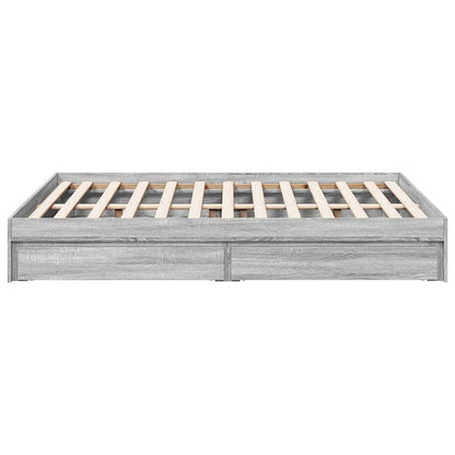 vidaXL Bed Frame with Drawers without Mattress Grey Sonoma 140x200 cm 5