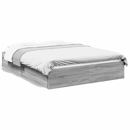 vidaXL Bed Frame with Drawers without Mattress Grey Sonoma 120x200 cm 2