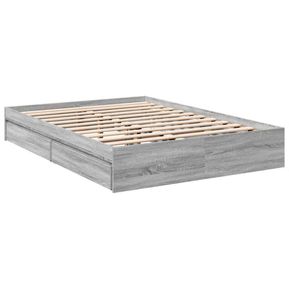 vidaXL Bed Frame with Drawers without Mattress Grey Sonoma 120x200 cm 3