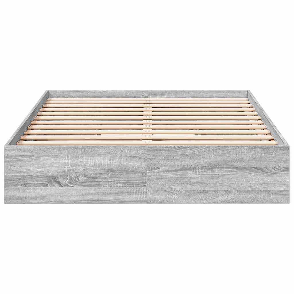 vidaXL Bed Frame with Drawers without Mattress Grey Sonoma 120x200 cm 4