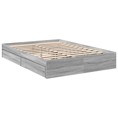 vidaXL Bed Frame with Drawers without Mattress Grey Sonoma 120x200 cm 6