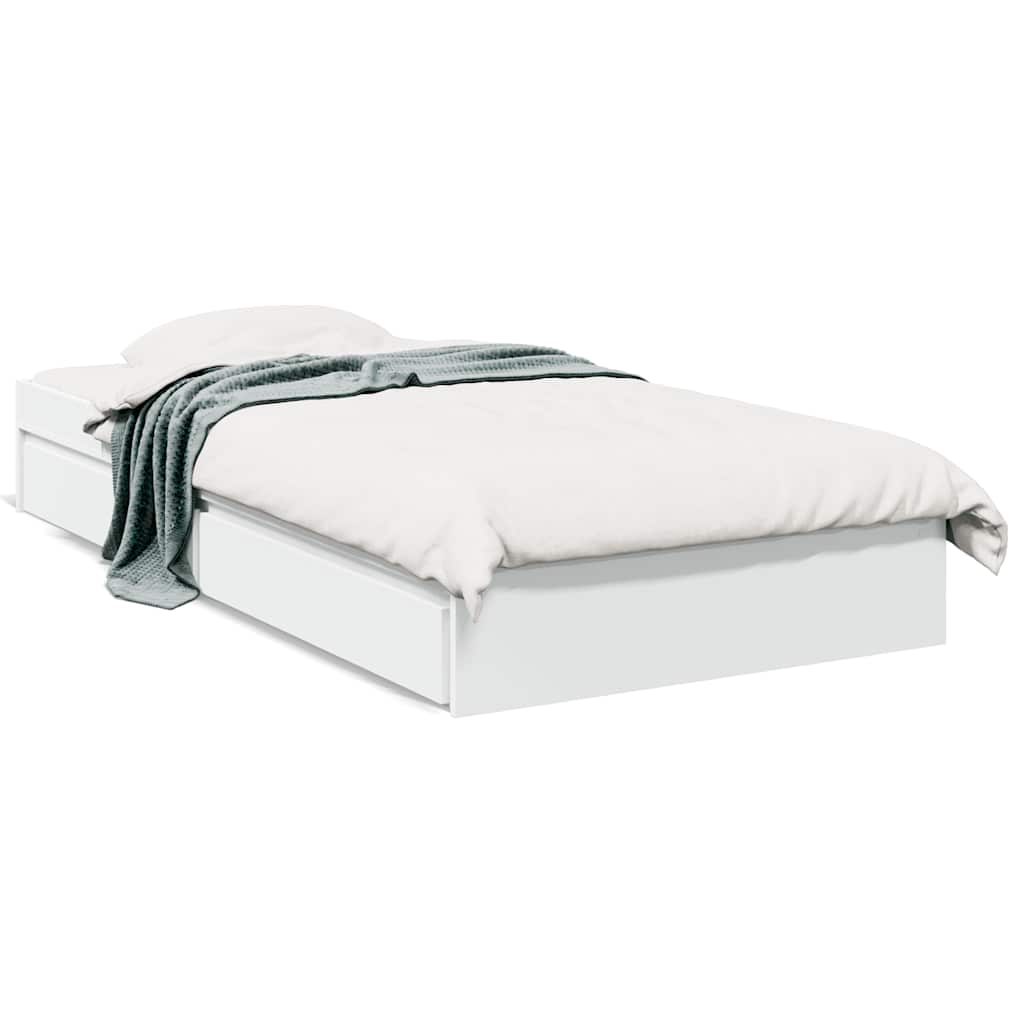 vidaXL Bed Frame with Drawers without Mattress White 100x200 cm 2