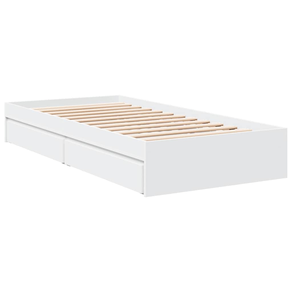 vidaXL Bed Frame with Drawers without Mattress White 100x200 cm 6