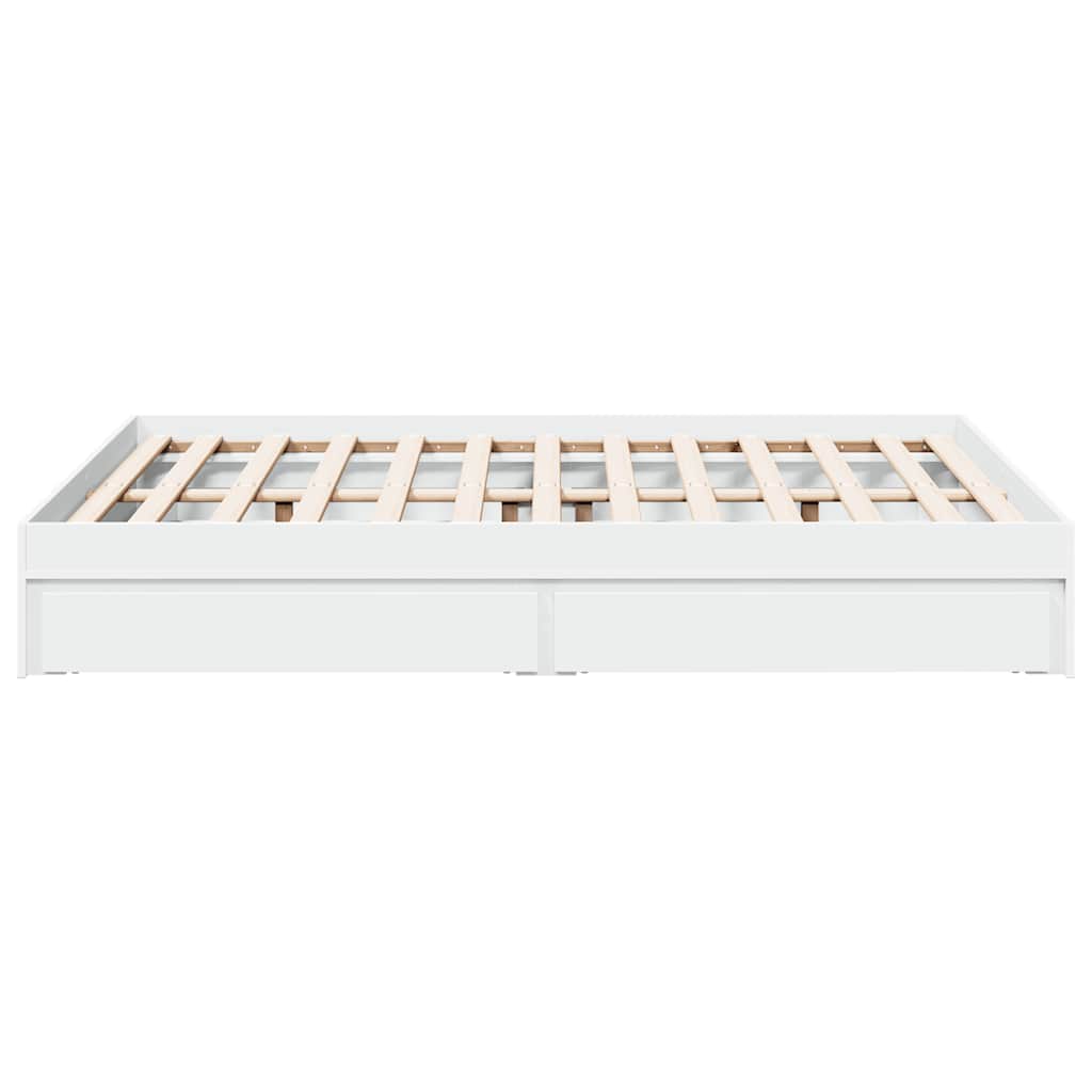 vidaXL Bed Frame with Drawers without Mattress White 135x190 cm Double 5