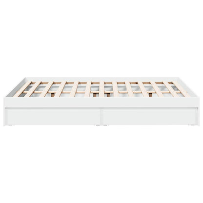 vidaXL Bed Frame with Drawers without Mattress White 135x190 cm Double 5