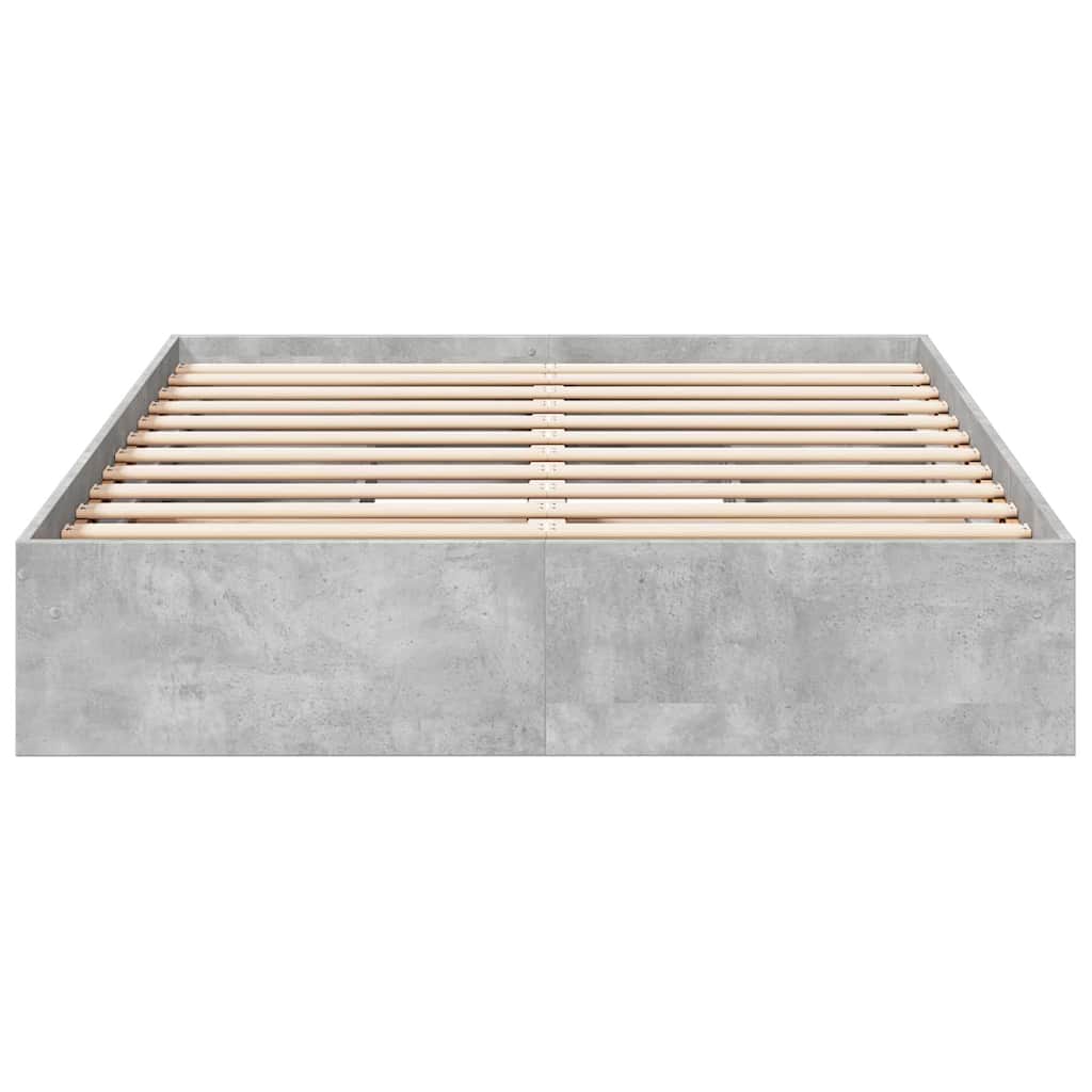 vidaXL Bed Frame with Drawers without Mattress Concrete Grey 135x190 cm Double 4