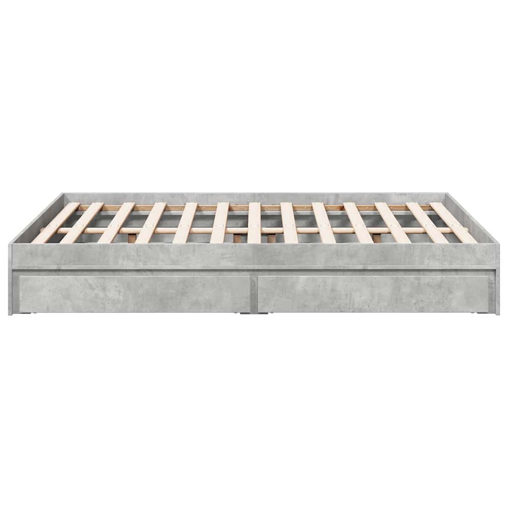 vidaXL Bed Frame with Drawers without Mattress Concrete Grey 135x190 cm Double 5