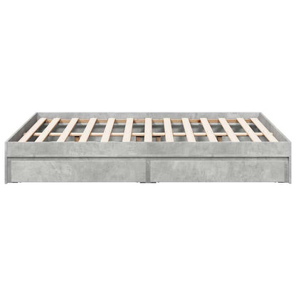 vidaXL Bed Frame with Drawers without Mattress Concrete Grey 135x190 cm Double 5