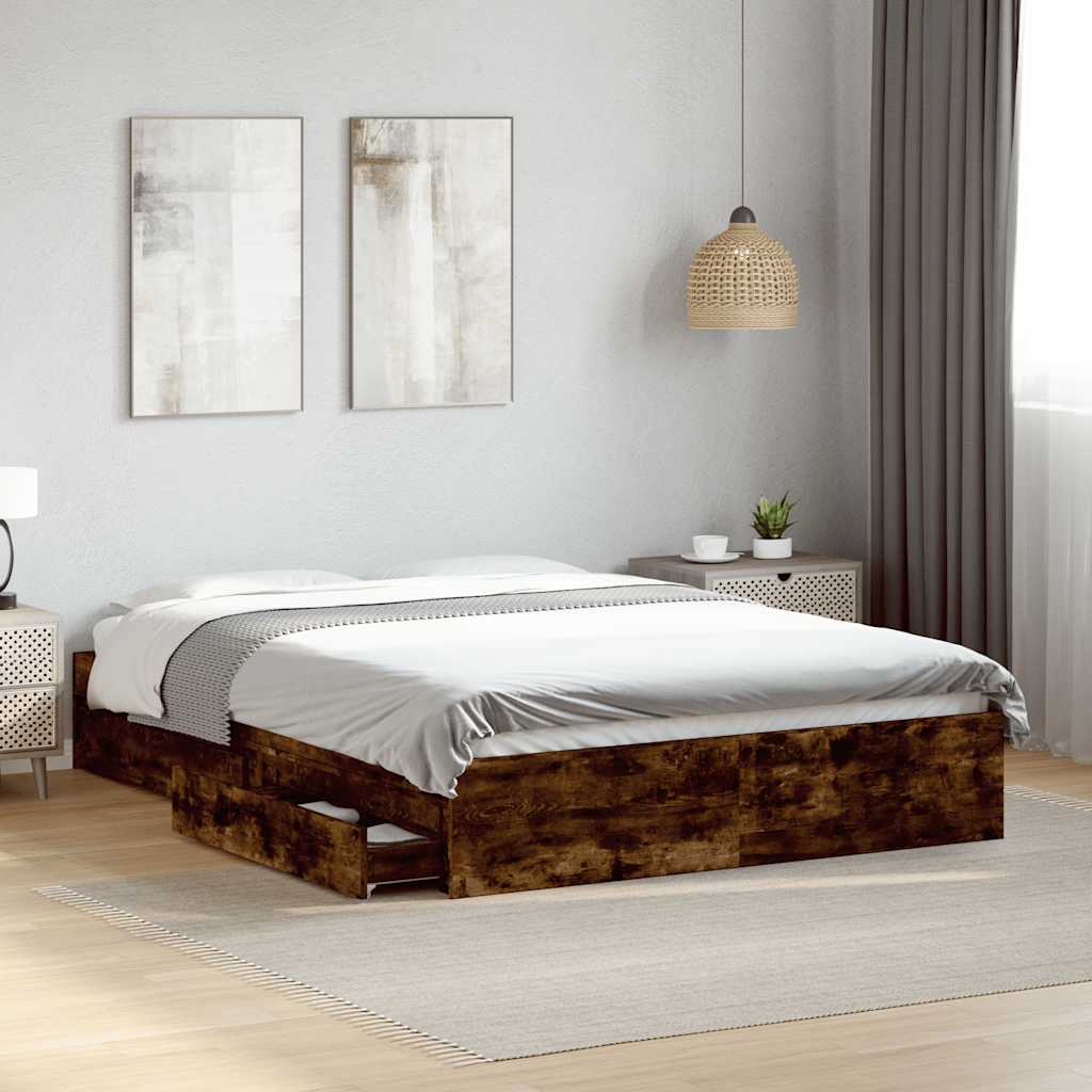 vidaXL Bed Frame with Drawers without Mattress Length 190 cm